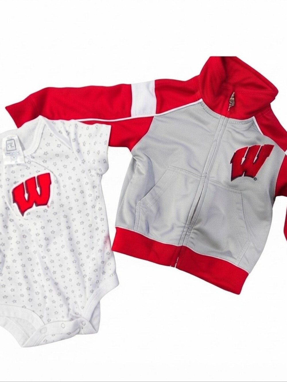 NCAA 12M Baby Onesie and Jacket Wisconsin Badgers Set